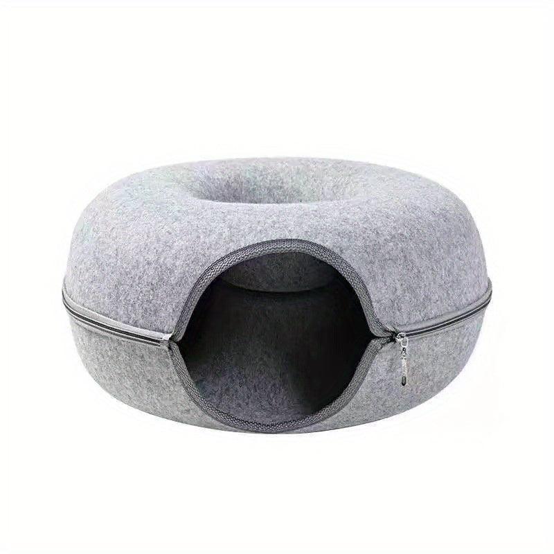 Purrfect Retreat - Cozy Wool Felt Cat Tunnel Nest | Ultimate Comfort &amp; Relaxation