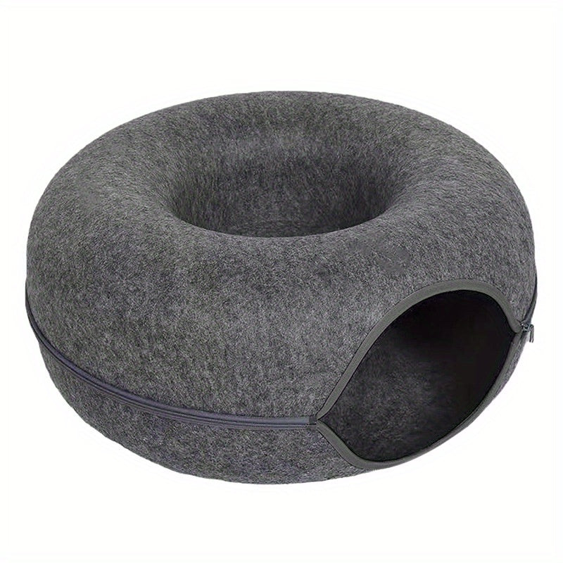 Purrfect Retreat - Cozy Wool Felt Cat Tunnel Nest | Ultimate Comfort &amp; Relaxation