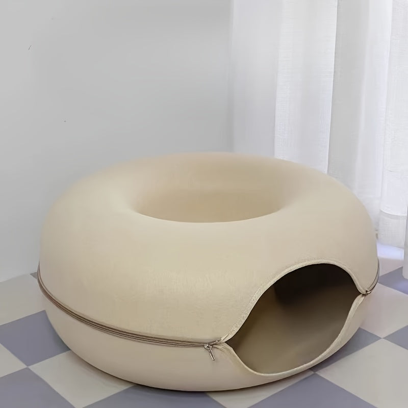 Purrfect Retreat - Cozy Wool Felt Cat Tunnel Nest | Ultimate Comfort &amp; Relaxation