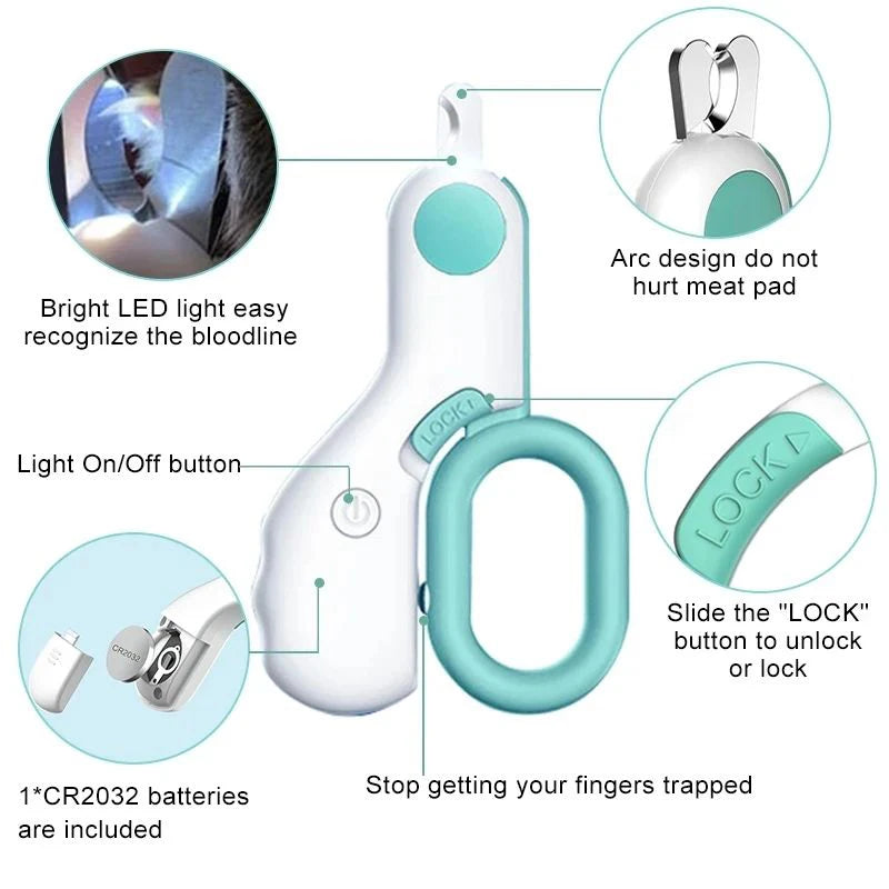 GlowTrim - LED Light Cat & Dog Nail Clipper.