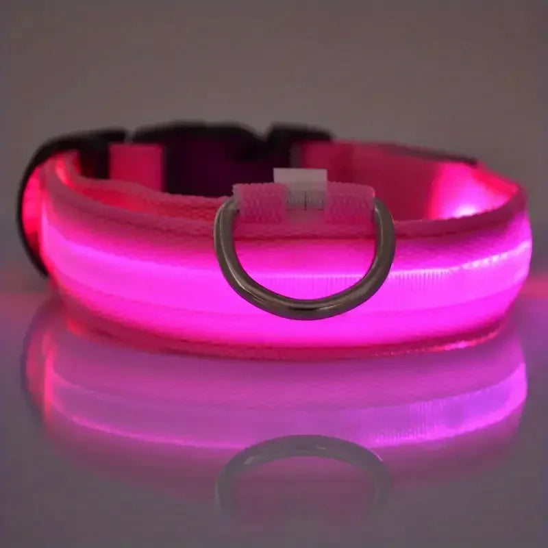 GlowSafe - Nylon LED Night Safety Flashing Dog Leash & Collar Set.