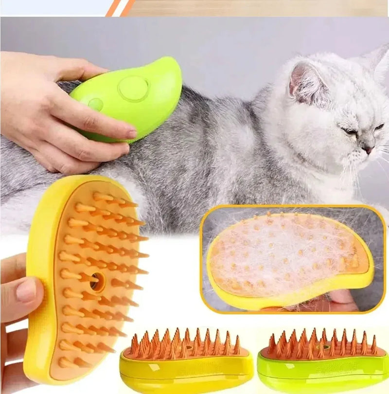 Electric Pet Grooming Steam Brush & Massager