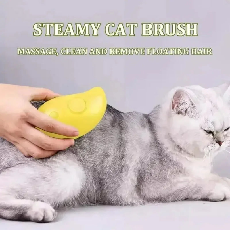 Electric Pet Grooming Steam Brush & Massager