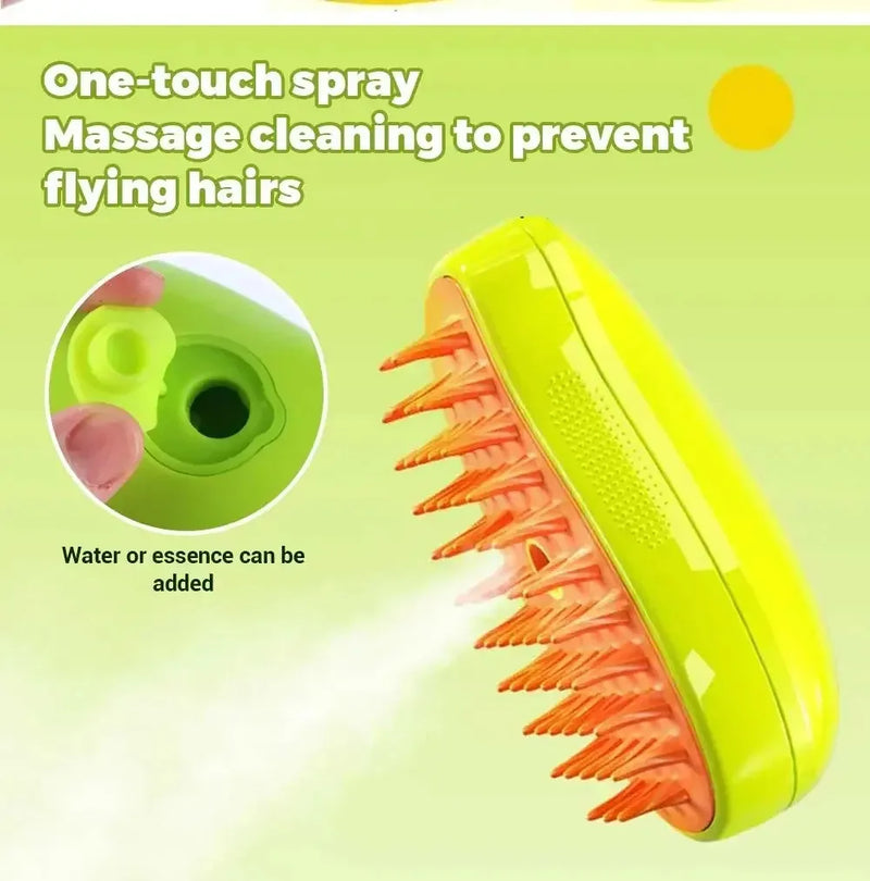 Electric Pet Grooming Steam Brush & Massager