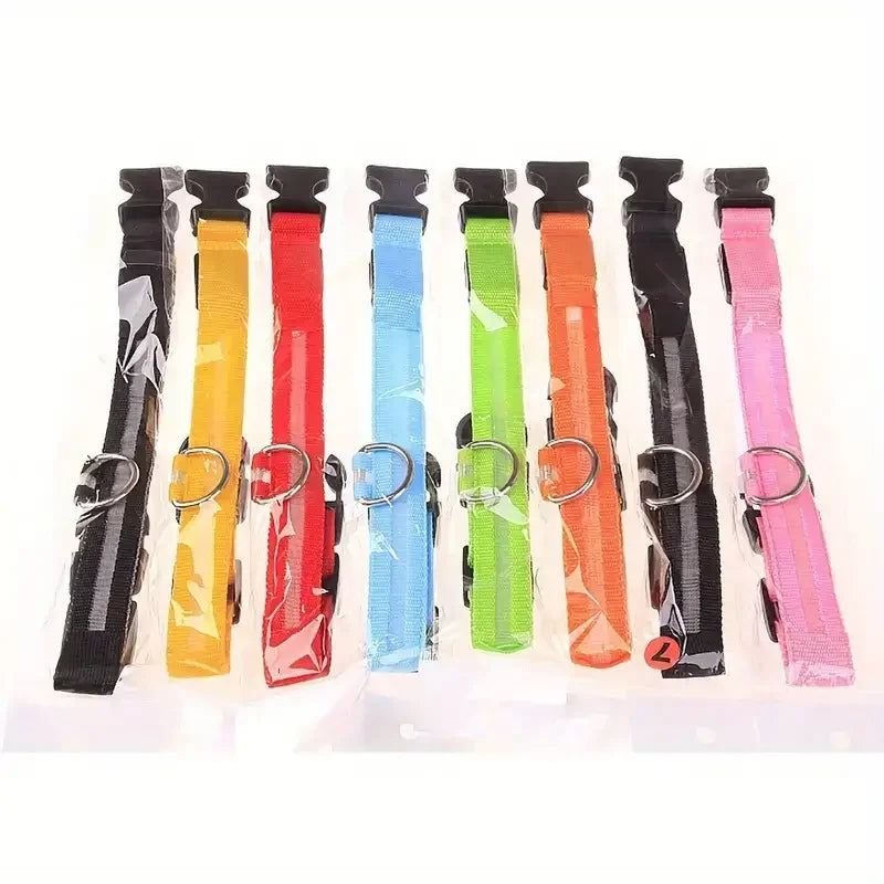 GlowSafe - Nylon LED Night Safety Flashing Dog Leash & Collar Set.